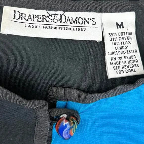 Vintage Draper's & Damon's Womens Size M Embroidered Patchwork Jacket Blazer - Picture 14 of 15